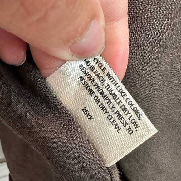 Eileen Fisher Brown Linen Open Front Jacket Size Medium M Minimalist Preppy - Picture 7 of 9